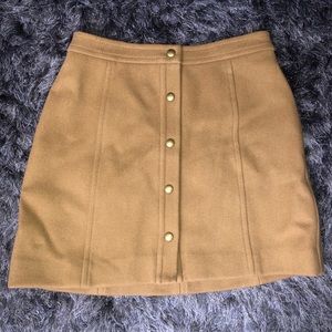 madewell brown wool skirt
